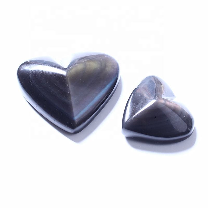 Wholesale High Quality Healing Gemstones Crystal Rainbow Obsidian Heart Natural Sheen Stone For Decoration