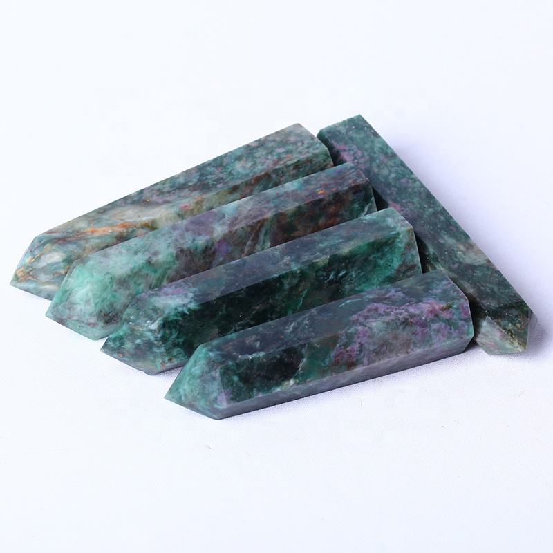 Wholesale Natural Crystal Tower Raw Gemstone Wand Healing Stone Chinese Ruby Zoisite Tower Quartz Crystal Tower For Decoration