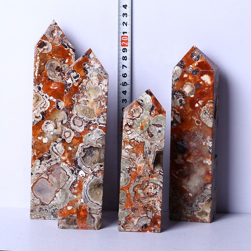 Healing Crystal Stone Wand Natural Carved Gemstone Crystal Large Wand Coin Agate Point Tower For Healing