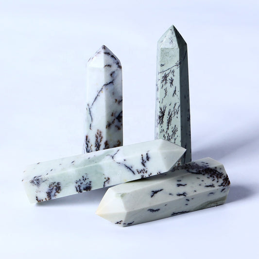 Crystals Healing Stones Tower Gemstones Point Wand Single Terminated Dendritic Opal Tower for Decoration Natural Home Decoration