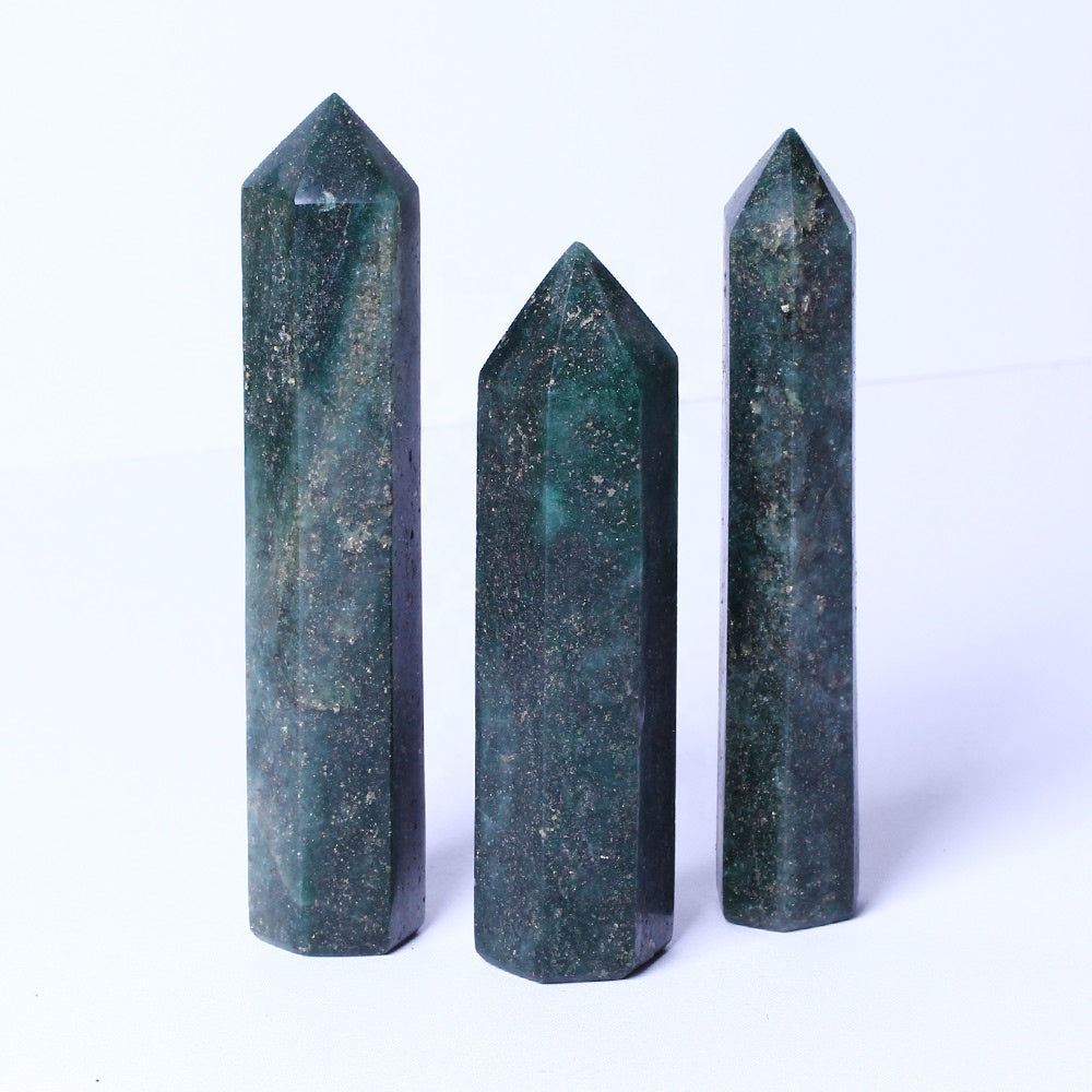 Wholesale bulk Spiritual Quartz Obelisk Healing Stone Tower Green strawberry quartz Towers Point Wand for decoration