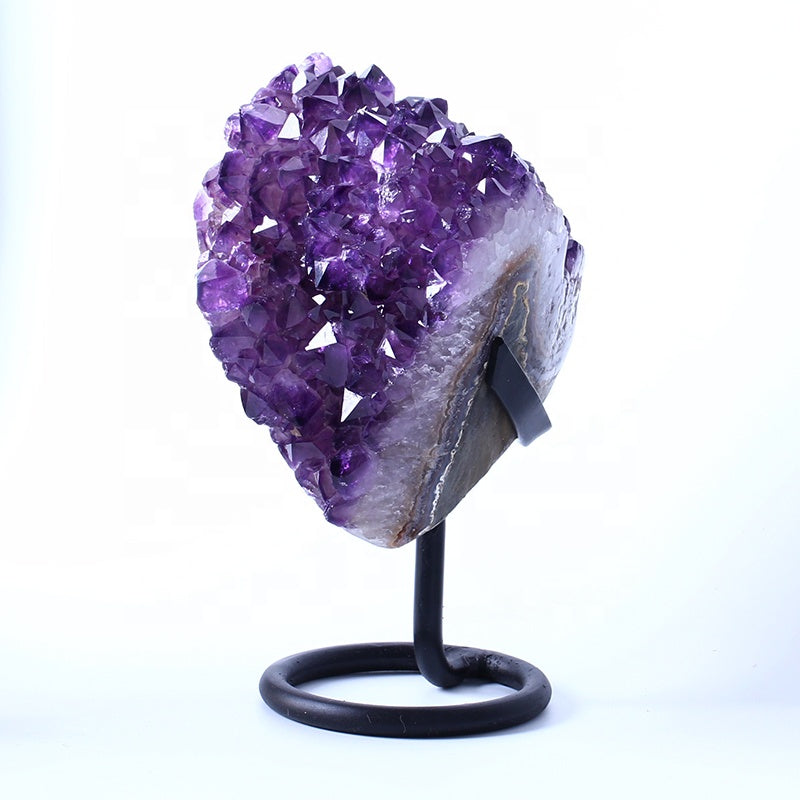7Wholesale Healing Natural High Quality Brazilian Uruguay Dark Purple Amethyst Cluster Geode Quartz Cave For Home Decoration
