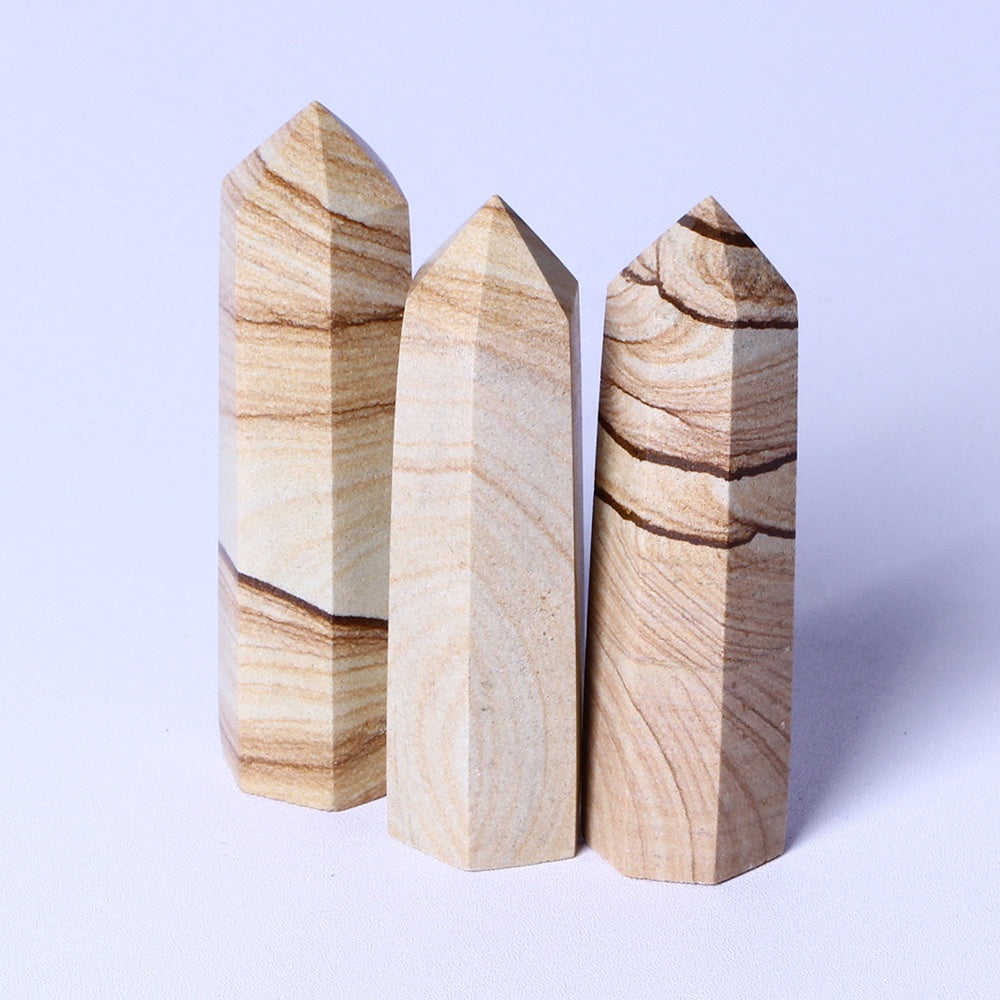 Popular Natural Gemstone Wand Healing Stone Striated Crystal Tower Serpeggiante Crystal Point For Home Decoration