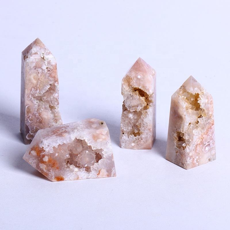 New Arrival Natural Healing Crystal Stone Purpel Wand Pink Agate Geode Point Quartz Crystal Tower For Gifts