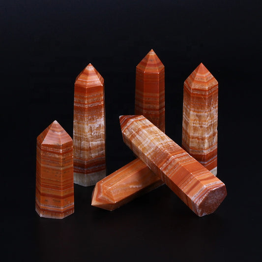 wholesale natural crystal wand Pork stone wand point quartz crystal tower for healing