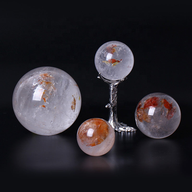 Hot Sale Wholesale High Quality Natural Polished Healing Stones Fire Quartz Crystal Sphere Crystal Crafts For Decoration