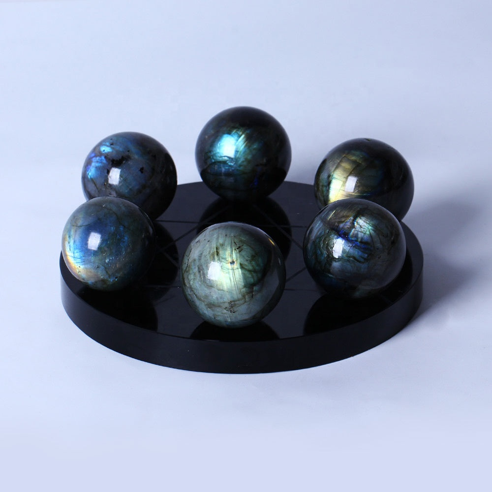 Flashing Mini Labradorite Sphere Mineral Crystal Quartz Ball Healing Stones Top Quality Natural Home Decoration Crystal Image