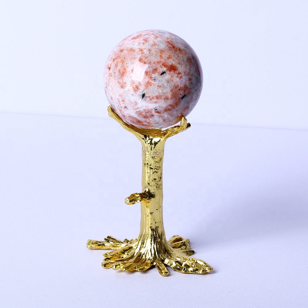Premium Quality Crystal Craft Natural Gemstone Healing Crystal Ball Golden Strawberry Quartz Crystal Sphere For Home Decoration