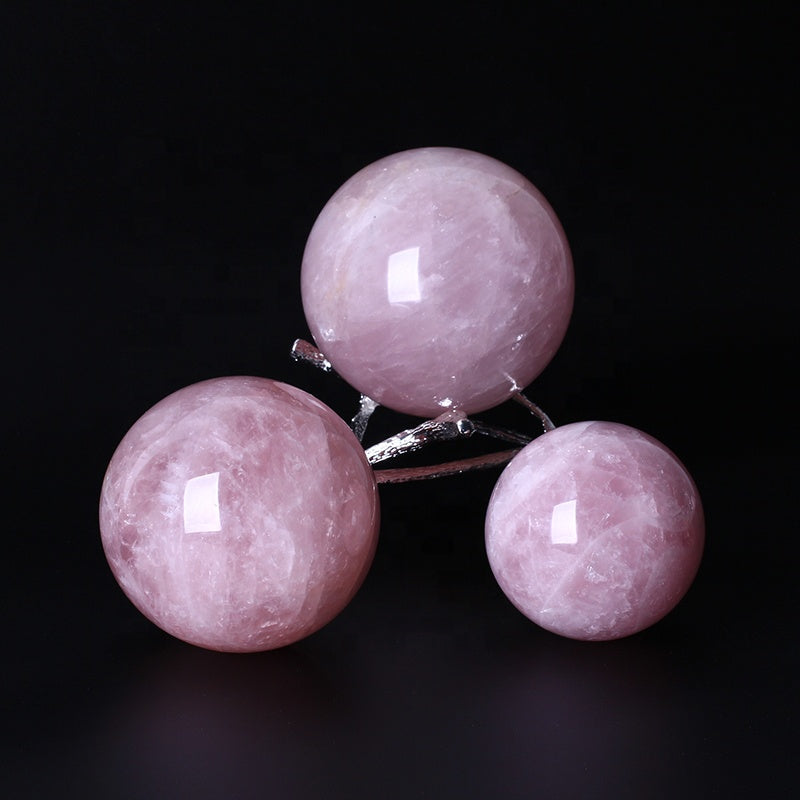 Wholesale Natural Healing Pink Rose Quartz Crystal Ball Crystal Sphere For Decoration