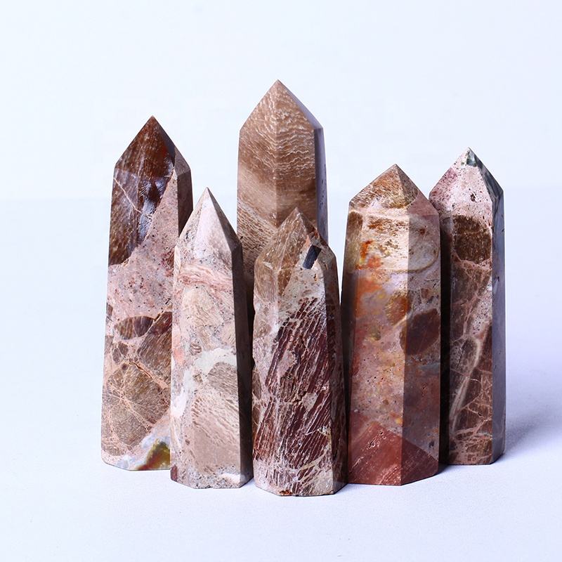 New Arrive High Quality Natural Crystal Wand Picture Jasper Tower Point Mineral Specimens For Decoration
