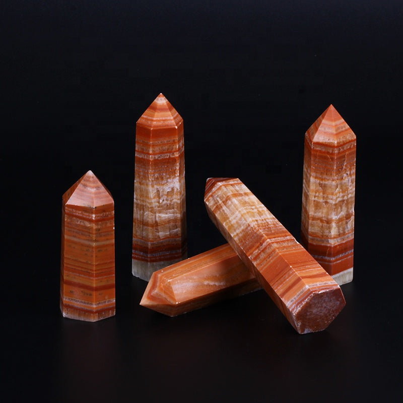 wholesale natural crystal wand Pork stone wand point quartz crystal tower for healing