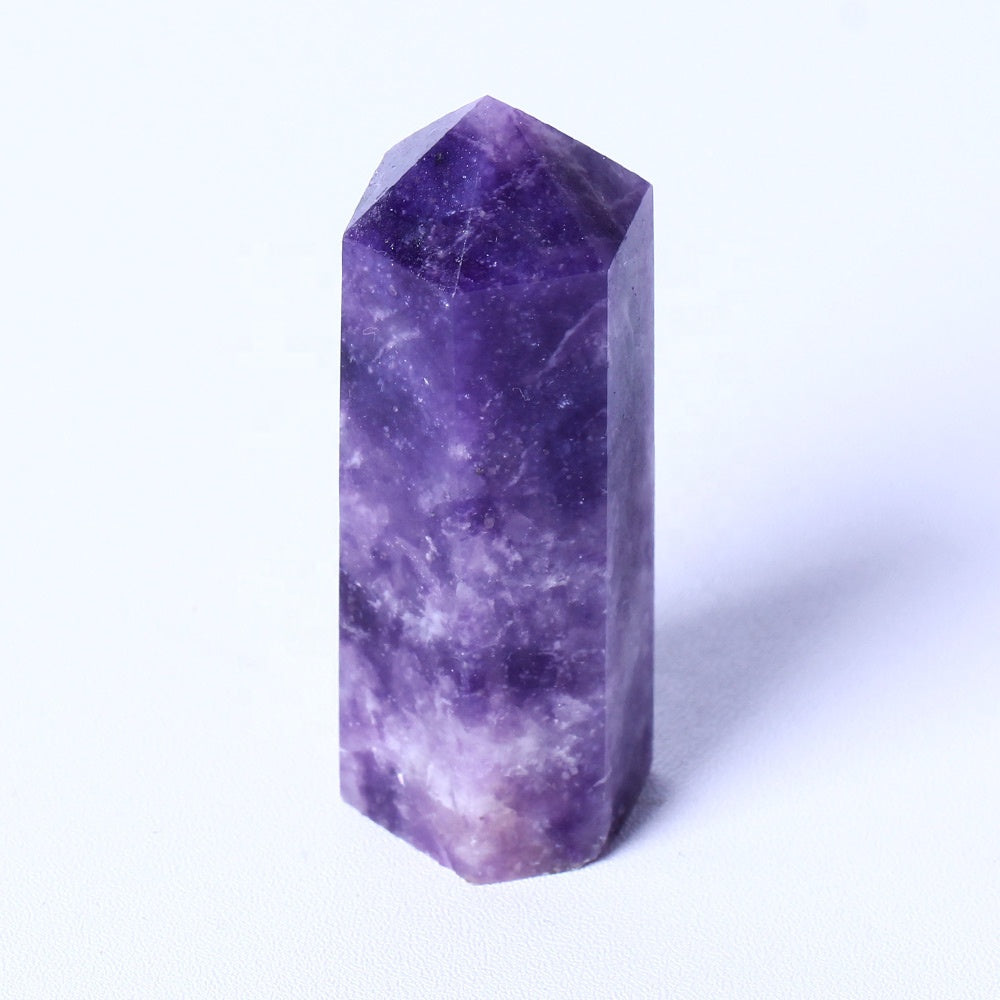 6bulk wholesale crystal craft folk craft crystals healing point natural lepidolite crystal healing point for feng shui decoration