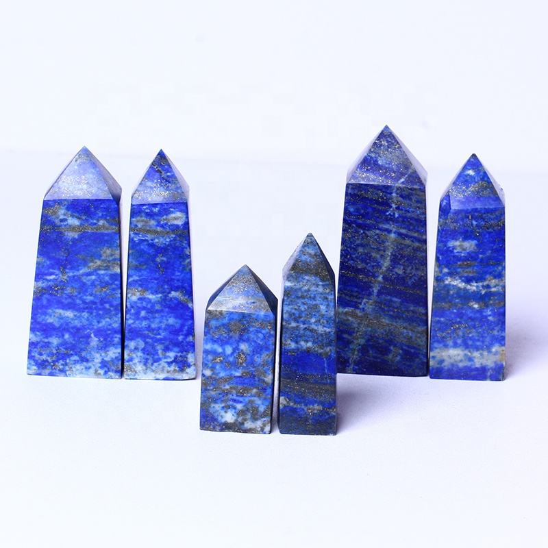Wholesale High Quality Natural Crystal Wand Lapis Lazuli Tower Wand Point Quartz Crystal Tower For Healing