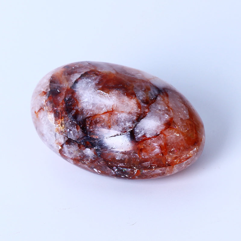 Wholesale Natural Crystal Quartz Palm Healing Stone Fire Quartz Palm Stone For Decoration