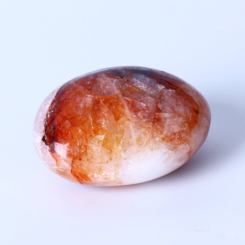 Wholesale Natural Crystal Quartz Palm Healing Stone Fire Quartz Palm Stone For Decoration