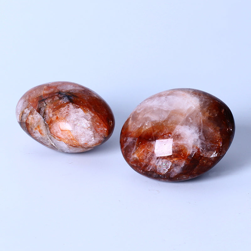 Wholesale Natural Crystal Quartz Palm Healing Stone Fire Quartz Palm Stone For Decoration