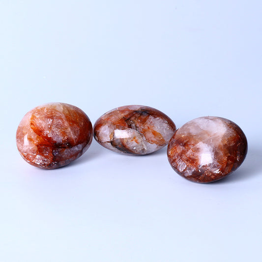 Wholesale Natural Crystal Quartz Palm Healing Stone Fire Quartz Palm Stone For Decoration