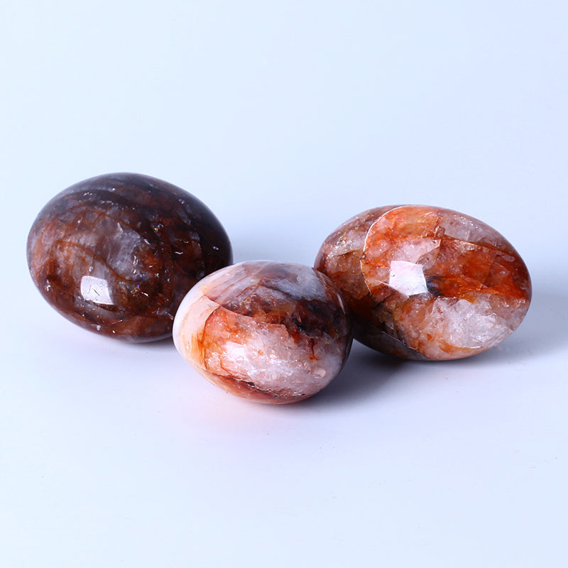 Wholesale Natural Crystal Quartz Palm Healing Stone Fire Quartz Palm Stone For Decoration