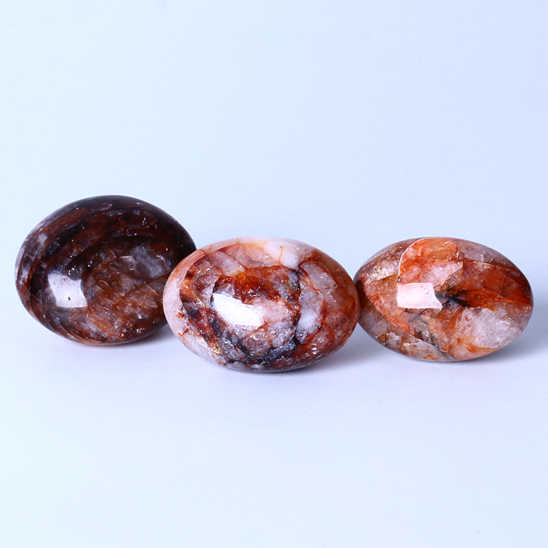 Wholesale Natural Crystal Quartz Palm Healing Stone Fire Quartz Palm Stone For Decoration
