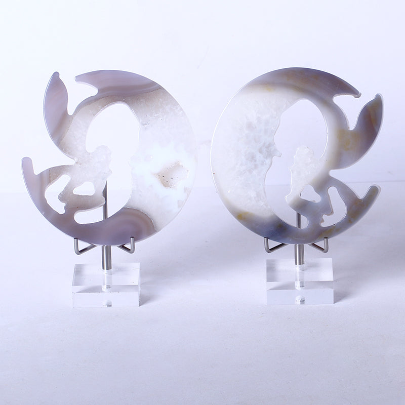 High Quality Wholesale Natural Gemstone Healing Crystal Handmade Carvings Agete Beautiful Faery Crystal For Collection Home