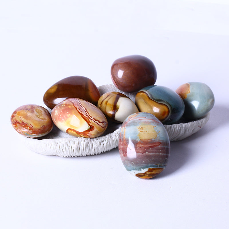 Wholesale Natural Crystal Quartz Palm Healing Stone Ocean Stone Palm Stone Polychrome Jasper Palm For Decoration