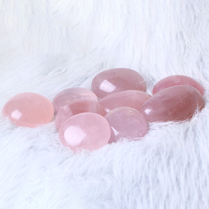 High Quality Crystals Wholesale Bulk Natural Healing Stones Rose Quartz Palm Stone Pink Crystal For Fengshui