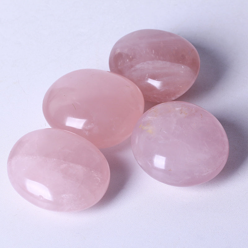 High Quality Crystals Wholesale Bulk Natural Healing Stones Rose Quartz Palm Stone Pink Crystal For Fengshui