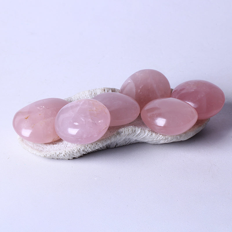 High Quality Crystals Wholesale Bulk Natural Healing Stones Rose Quartz Palm Stone Pink Crystal For Fengshui