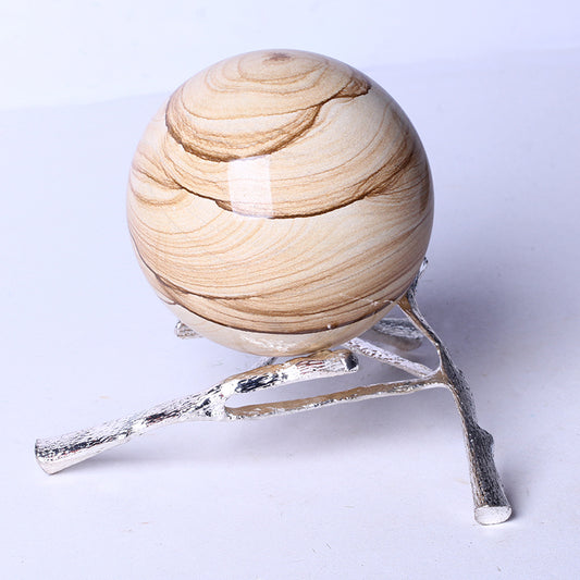 Popular Natural Gemstone Ball Healing Stone Striated Crystal Sphere Serpeggiante Crystal Sphere For Home Decoration