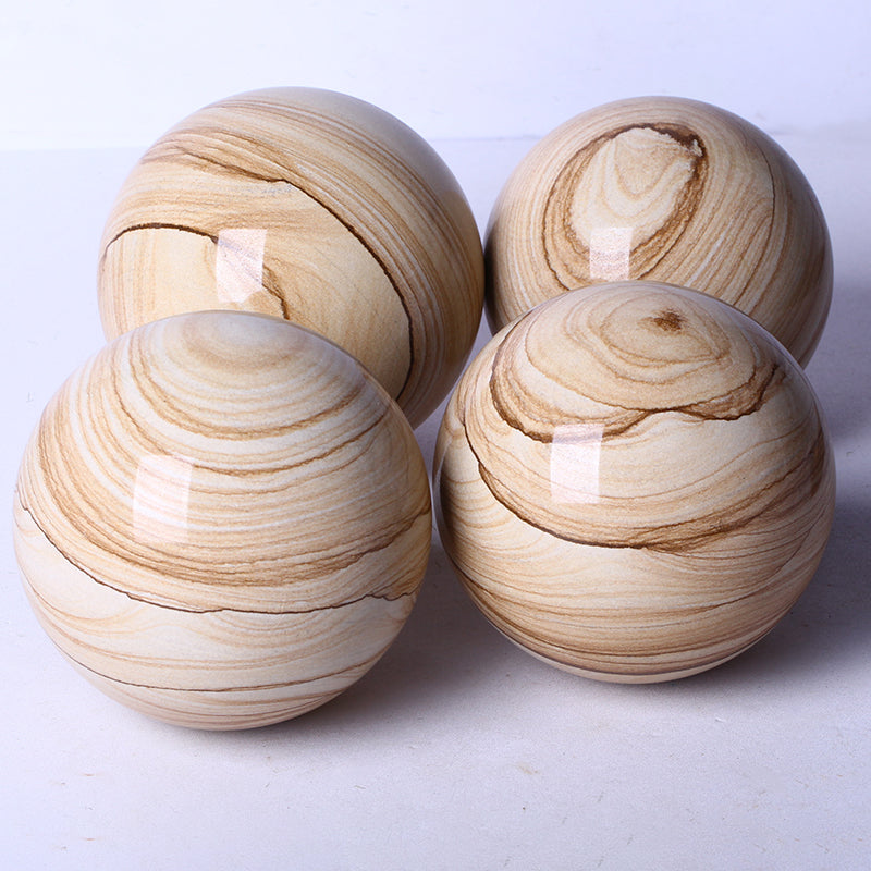 Popular Natural Gemstone Ball Healing Stone Striated Crystal Sphere Serpeggiante Crystal Sphere For Home Decoration
